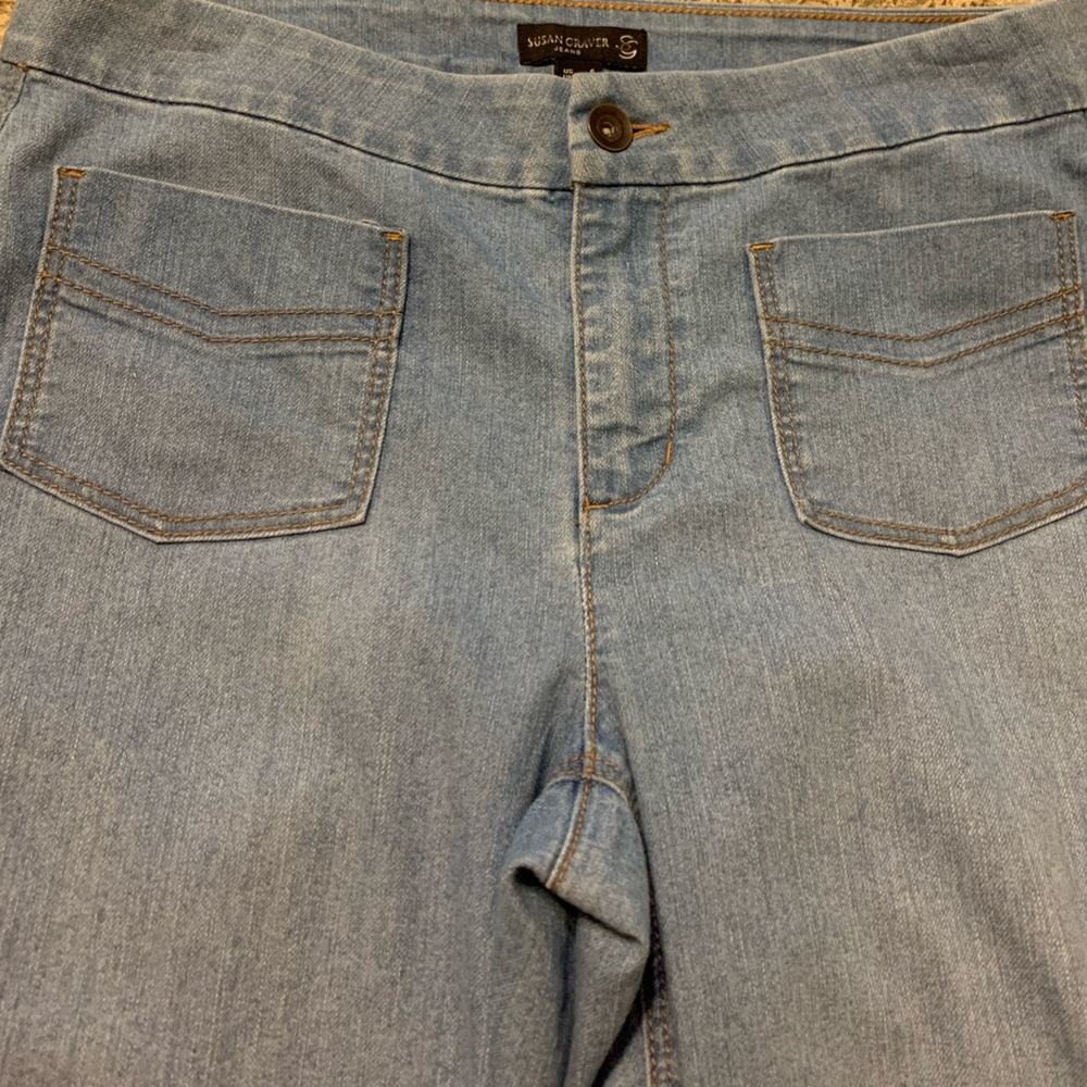 Susan Graver Stretch Denim Straight Leg Jeans - Picture 5 of 7